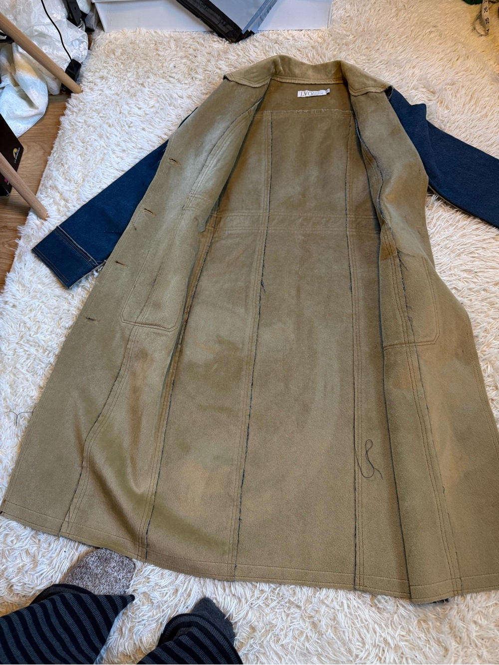 Denim Patchwork Coat - Picture 5 of 9